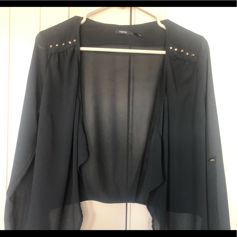 POETRY Black Polyester Cardigan